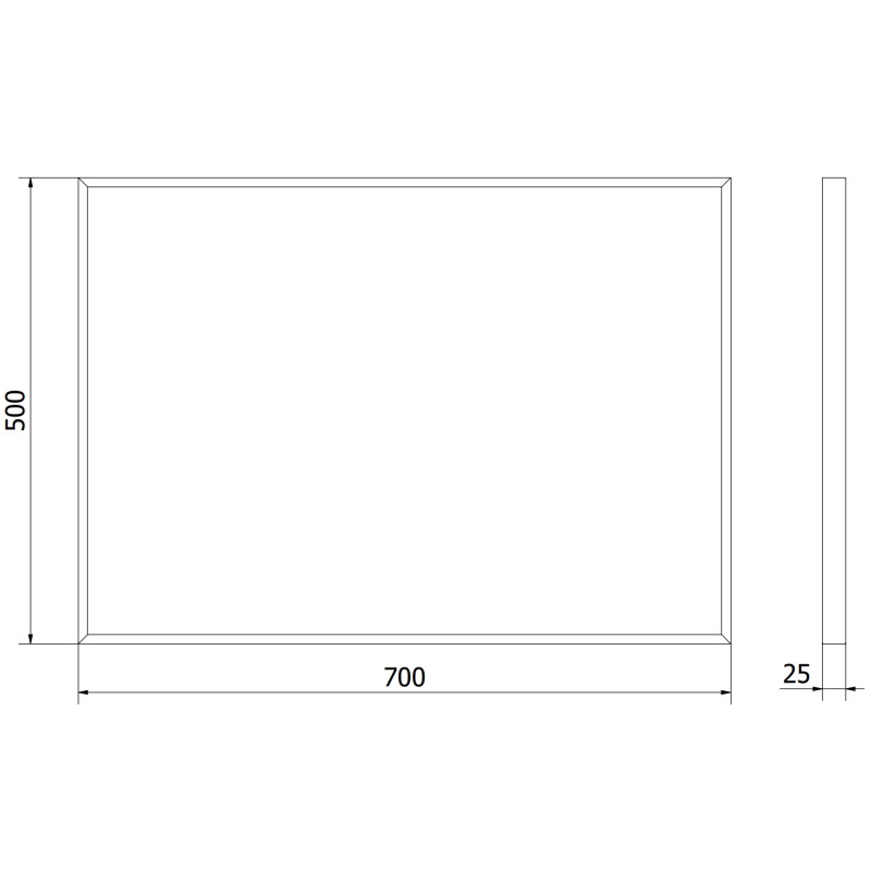 Mexen Loft miroir de salle de bains rectangulaire 70 x 50 cm, cadre doré - 9852-070-050-000-50