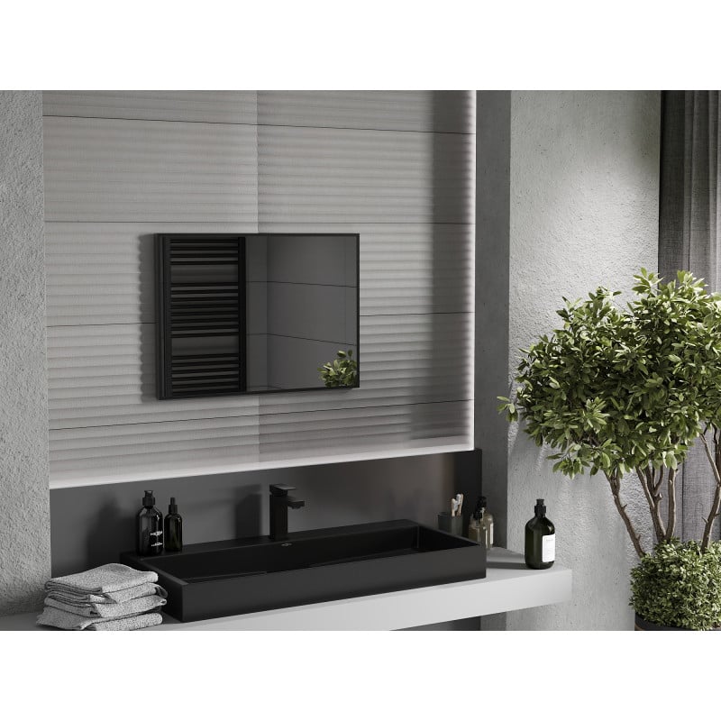 Mexen Loft miroir de salle de bain rectangulaire 70 x 50 cm, cadre noir - 9852-070-050-000-70