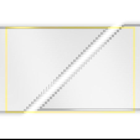 Mexen Loft miroir de salle de bain rectangulaire 60 x 40 cm, cadre doré - 9852-060-040-000-50