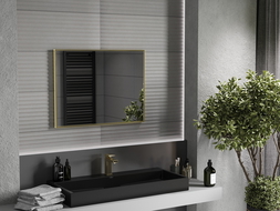 Mexen Loft miroir de salle de bains rectangulaire 80 x 60 cm, cadre doré - 9852-080-060-000-50