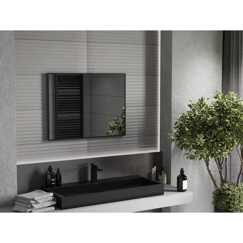 Mexen Loft miroir de salle de bain rectangulaire 80 x 60 cm, cadre noir - 9852-080-060-000-70