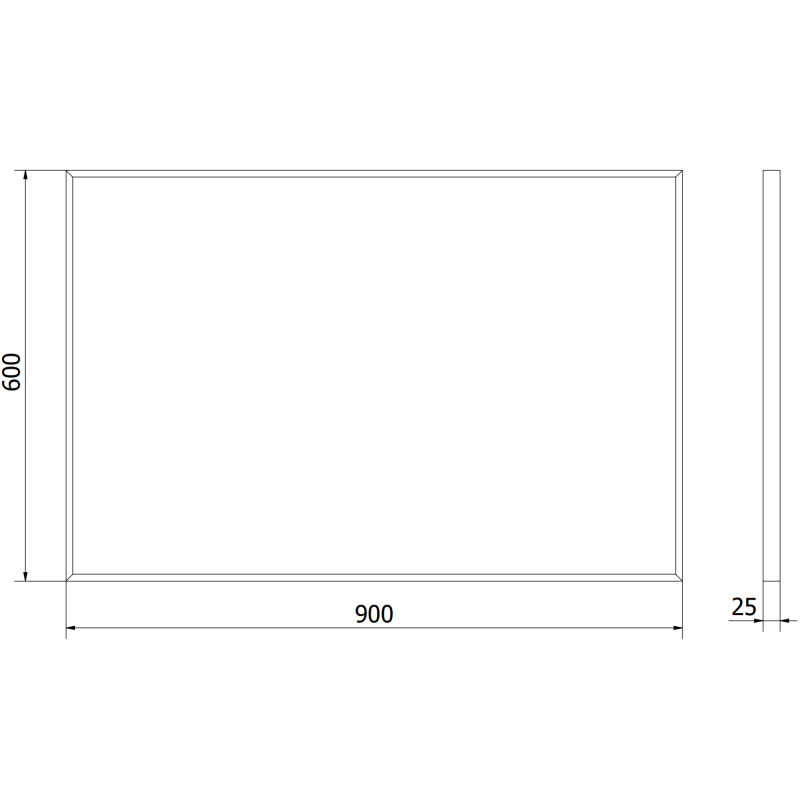 Mexen Loft miroir de salle de bain rectangulaire 90 x 60 cm, cadre doré - 9852-090-060-000-50