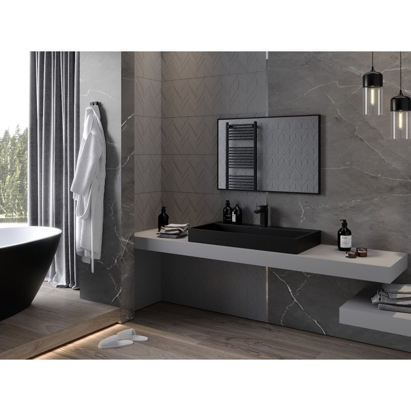 Mexen Loft miroir de salle de bain rectangulaire 90 x 60 cm, cadre noir - 9852-090-060-000-70