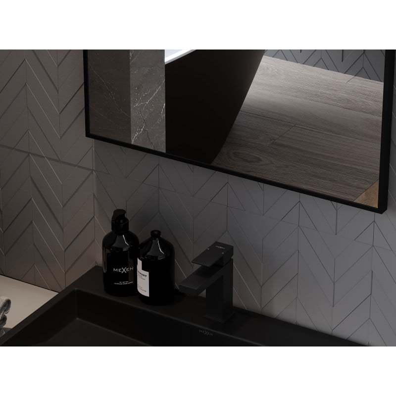 Mexen Loft miroir de salle de bain rectangulaire 60 x 50 cm, cadre noir - 9852-060-050-000-70