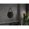 Mexen String miroir de salle de bains rond 50 cm, cadre noir - 9854-050-050-000-70