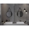 Mexen String miroir de salle de bains rond 50 cm, cadre noir - 9854-050-050-000-70