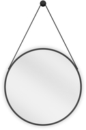 Mexen String miroir de salle de bain rond 50 cm, cadre noir - 9854-050-050-000-70