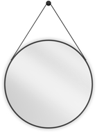 Mexen String miroir de salle de bains rond 70 cm, cadre noir - 9854-070-070-000-70