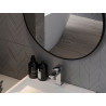Mexen String miroir de salle de bain rond 70 cm, cadre noir - 9854-070-070-000-70