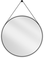 Mexen String miroir de salle de bain rond 80 cm, cadre noir - 9854-080-080-000-70