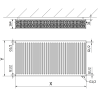 Radiateur à panneaux Mexen CV33 600 x 2000 mm, raccordement inférieur, 4669 W, anthracite - W633-060-200-66