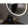 Mexen Esso miroir de salle de bains éclairé, rond 80 cm, LED 6000K, antibuée, cadre doré - 9825-080-080-611-50