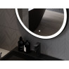 Mexen Esso miroir de salle de bain éclairé, rond 80 cm, LED 6000K, anti-buée, cadre noir - 9825-080-080-611-70