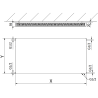 Mexen CVF11 Radiateur à panneau plat Flat 500 x 1600 mm, raccordement par le bas, 1092 W, anthracite - W611F-050-160-66
