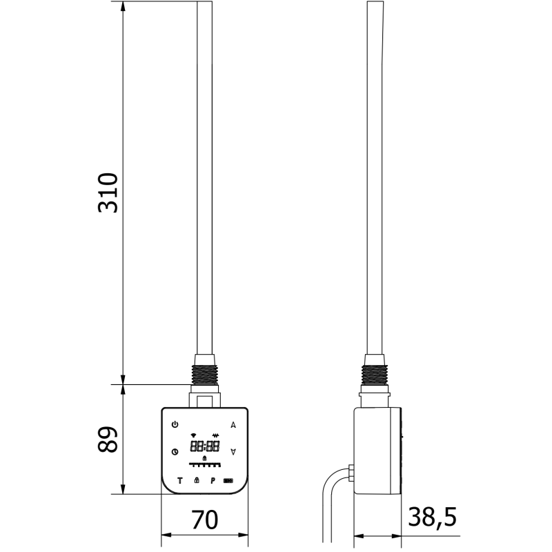 Mexen FA-F radiateur électrique avec Wi-Fi, 300 W, noir - W953-0300-70