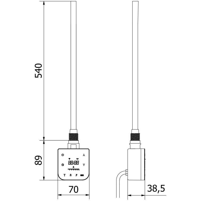 Mexen FA-F radiateur électrique avec Wi-Fi, 600 W, noir - W953-0600-70