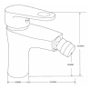 Mexen Kama robinet de bidet, Noir - 72520-70
