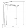 Mexen Ares robinet de lavabo haut, doré - 744110-50