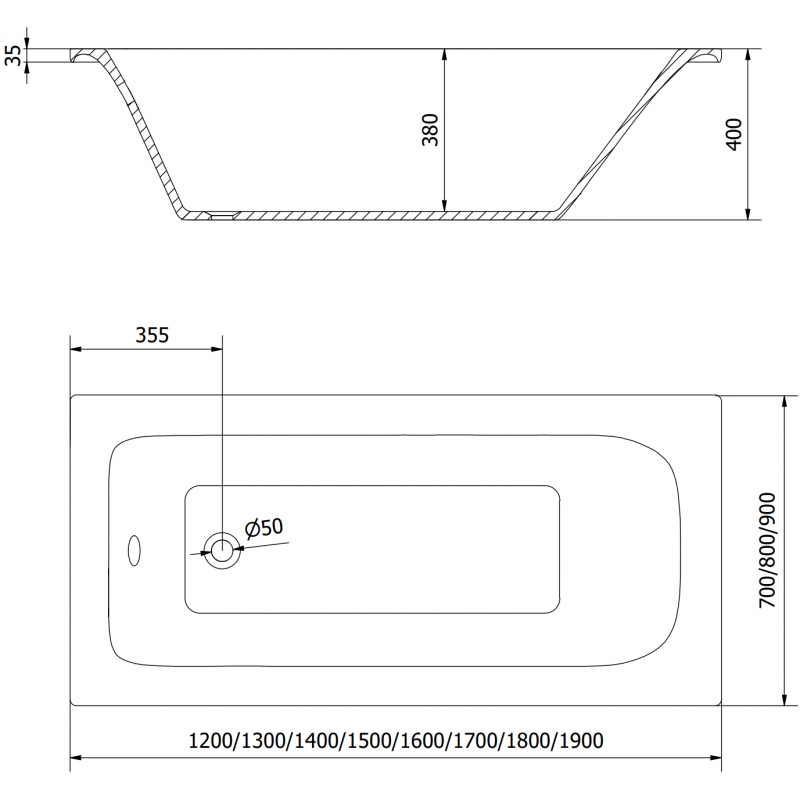 Mexen Vega baignoire rectangulaire 180 x 80 cm avec habillage et paravent à 1 vantail 80 cm, motif noir - 550118080X9508007077