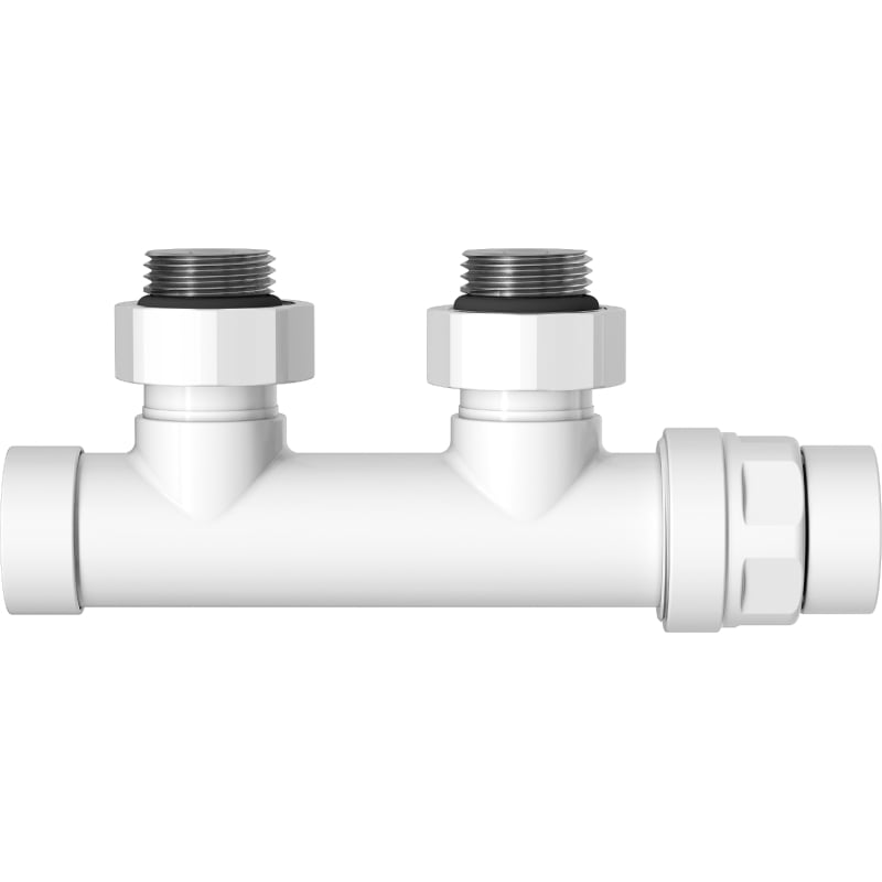 Mexen Uni-Term robinet de radiateur angulaire, Duplex, DN50, blanc - W907-000-20