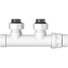 Mexen vanne de radiateur angulaire, Duplex, DN50, blanc - W907-000-20