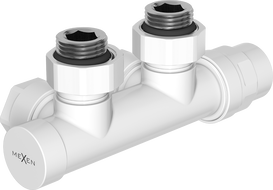 Mexen Uni-Term robinet de radiateur angulaire, Duplex, DN50, blanc - W907-000-20