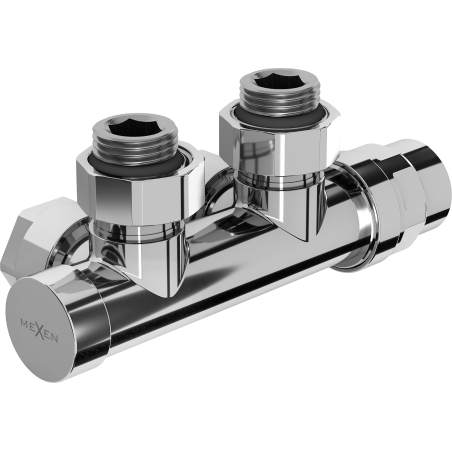 Mexen vanne de radiateur d'angle, Duplex, DN50, chrome - W907-000-01