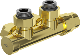Mexen Uni-Term valve de radiateur d'angle, Duplex, DN50, or - W907-000-50