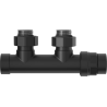 Mexen vanne de radiateur angulaire, Duplex, DN50, noir - W907-000-70