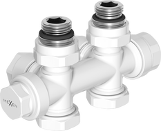 Mexen valve radiateur angle/droit, Duplex, DN50, blanc - W908-000-20