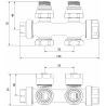 Mexen valve radiateur angle/droit, Duplex, DN50, blanc - W908-000-20
