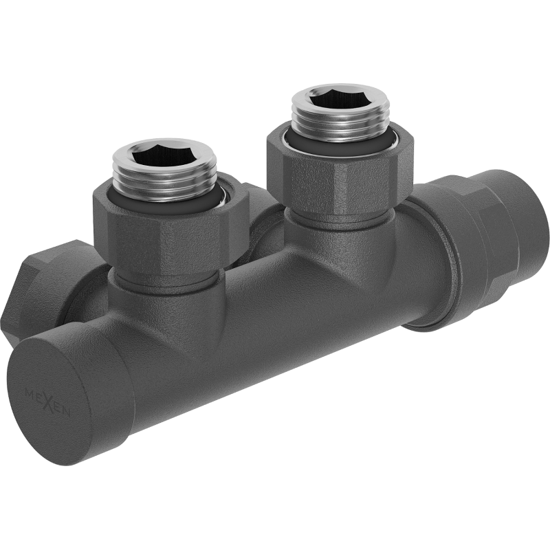 Mexen valve de radiateur d'angle, Duplex, DN50, anthracite - W907-000-66