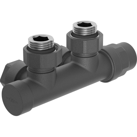 Mexen valve de radiateur d'angle, Duplex, DN50, anthracite - W907-000-66