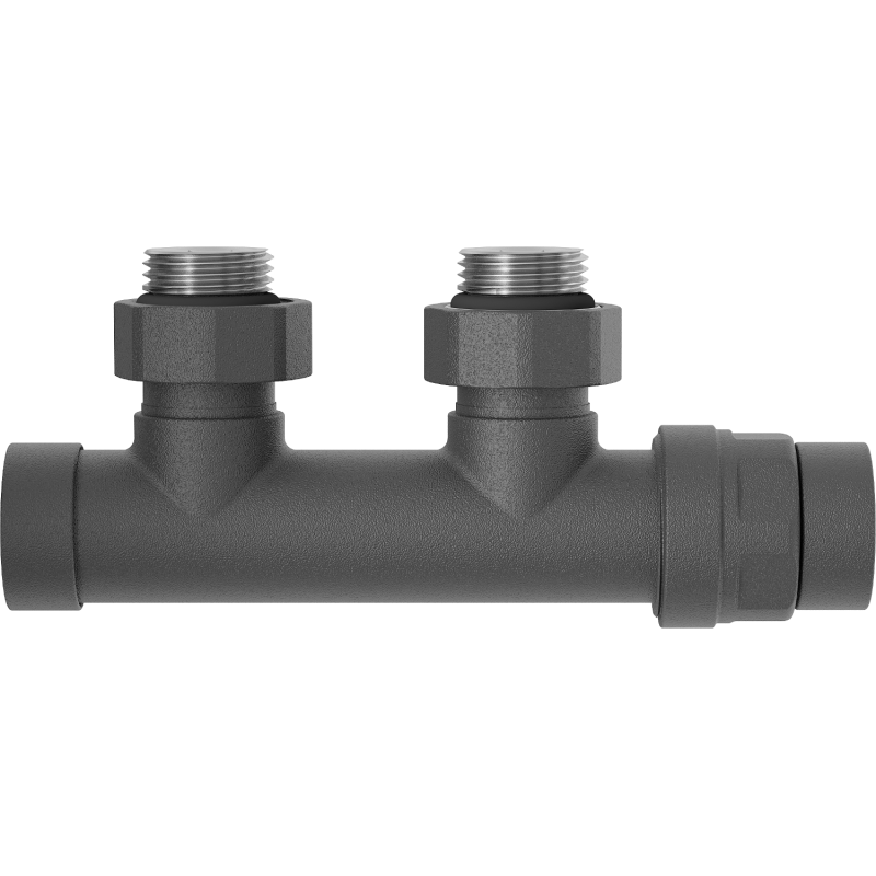 Mexen Uni-Term robinet de radiateur angulaire, Duplex, DN50, anthracite - W907-000-66