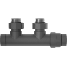 Mexen vanne de radiateur coudée, Duplex, DN50, anthracite - W907-000-66