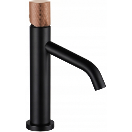 Mexen Rumba One robinet de lavabo, Noir/Or rose - 73501-76