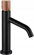 Mexen Rumba One robinet de lavabo, Noir/Or rose - 73501-76