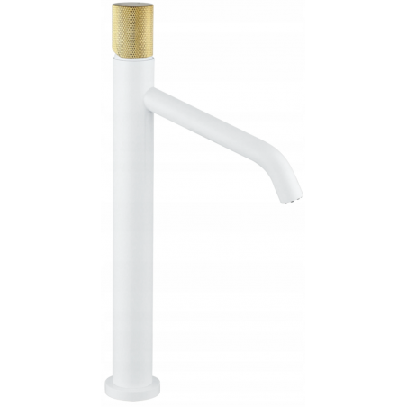 Mexen Rumba One  robinet de lavabo haut, blanc/or - 73511-25