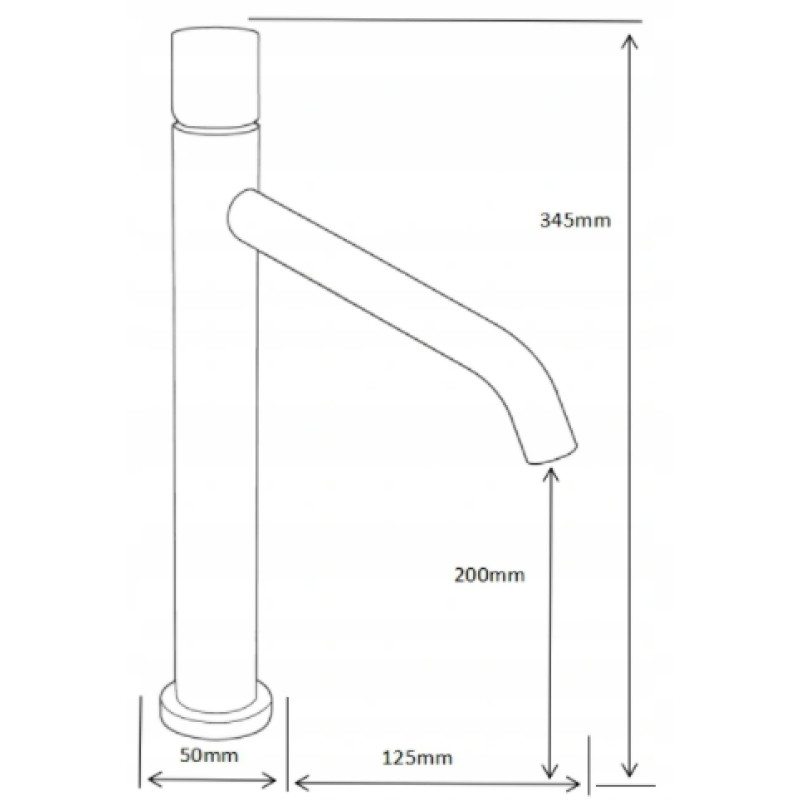 Mexen Rumba One  mitigeur haut pour lavabo, gris canon brossé - 73511-66