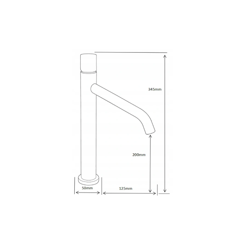 Mexen Rumba One  robinet de lavabo haut, graphite - 73511-66