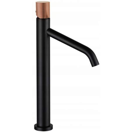 Mexen Rumba robinet de lavabo haut, Noir/Or rose- 73511-76