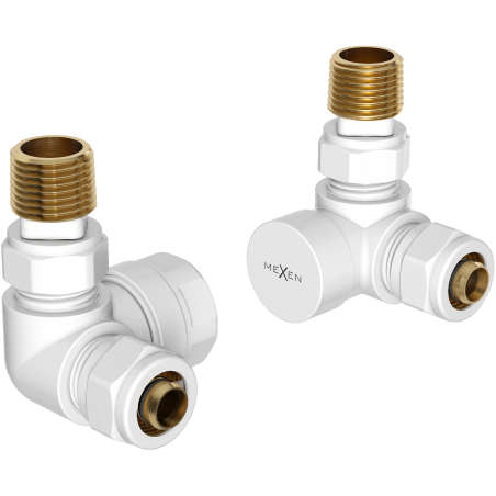 Mexen Uni-Term vannes de radiateur axiales, blanches - W903-000-20