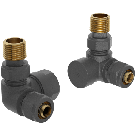 Mexen Uni-Term valves de radiateur axiaux, anthracite - W903-000-66