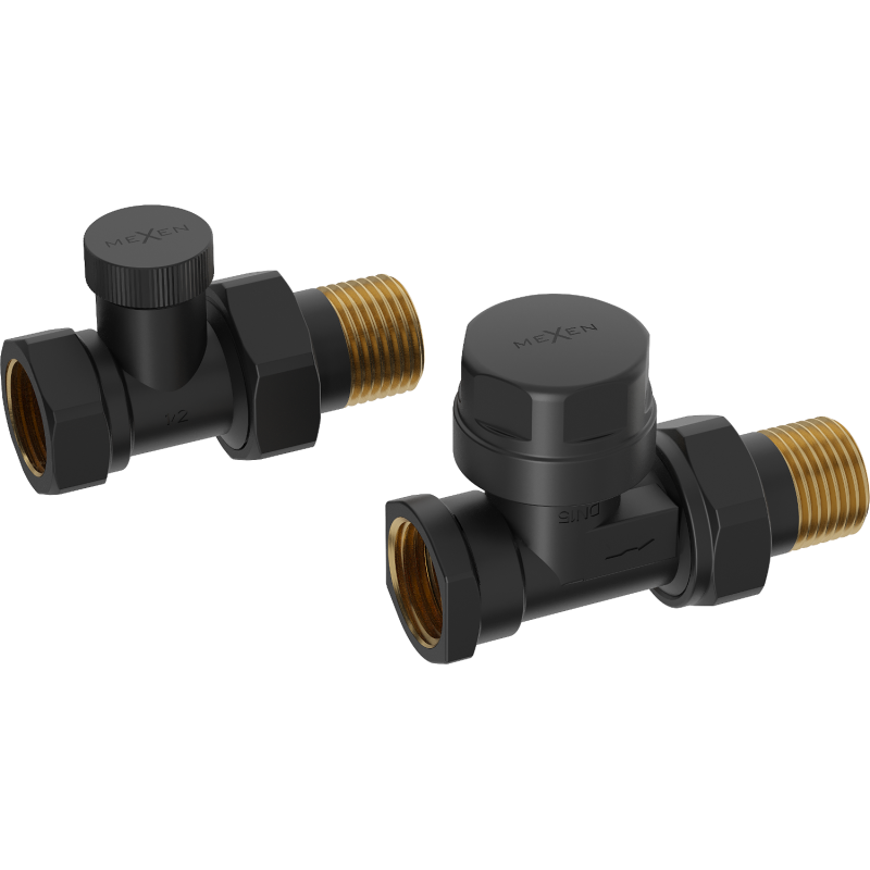 Mexen vannes de radiateur droits, noir - W902-000-70
