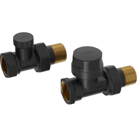 Mexen vannes de radiateur droits, noir - W902-000-70