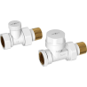 Mexen Uni-Term vannes de radiateur droites, blanches - W902-000-20