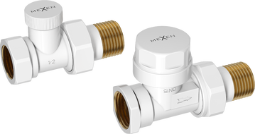 Mexen vannes de radiateur droites, blanches - W902-000-20