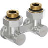 Mexen vanne de radiateur bitube DN50, angulaire 1/2"x3/4", nickel  - W911-012-01