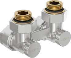 Mexen Uni-Term valve de radiateur bitube DN50, angle 1/2"x16 mm, nickel - W911-016-01