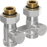 Mexen vanne de radiateur bicanal DN50, droit 1/2"x3/4", nickel - W912-012-01